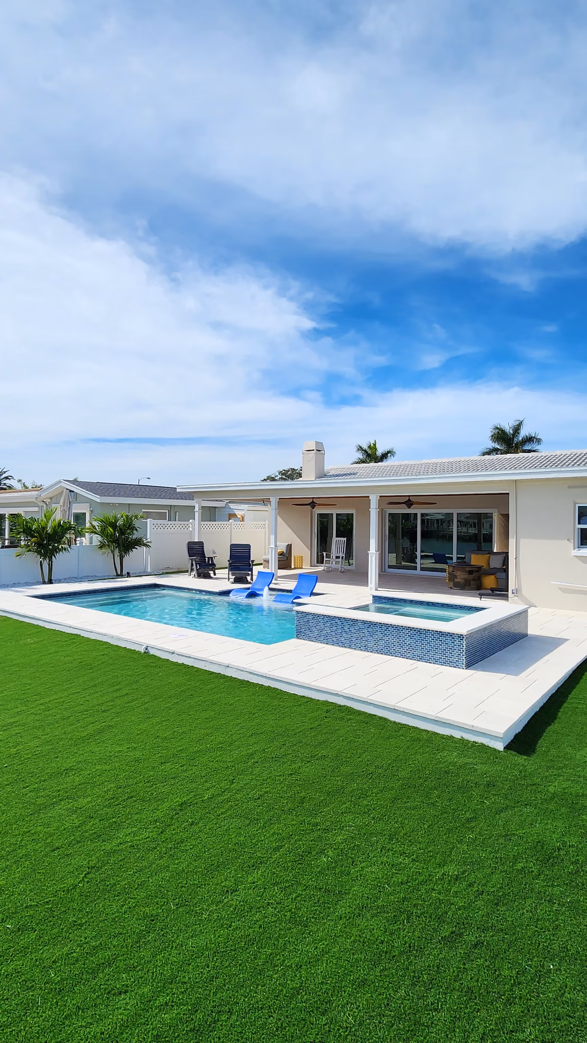 Custom concrete pool in a Ridgecrest backyard on a suburban Pinellas County lot