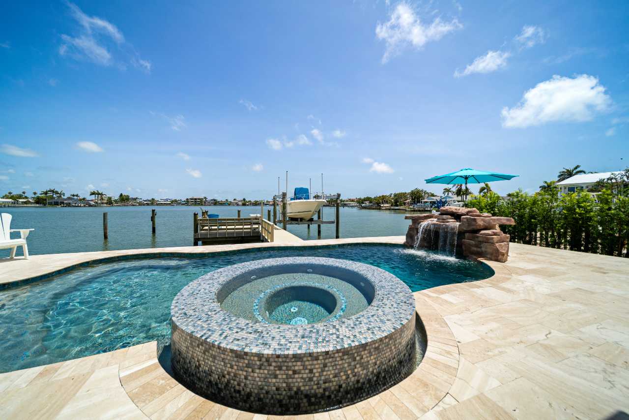 swimming pool with spa addition